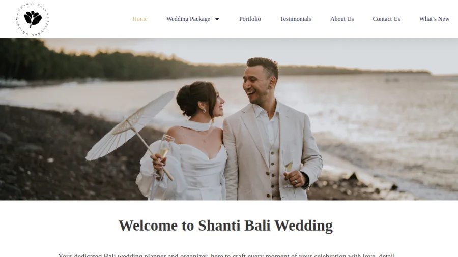 Halaman depan shantibaliwedding.com